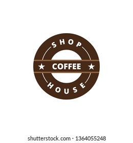Vector coffee logo or emblem on white background.