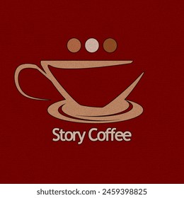 Vector coffee logo on brown background