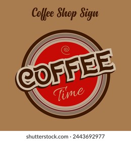 vector coffee logo or sign template design with abstract cups, useful for packaging design or coffeeshop decorations