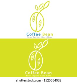 Vector coffee logo template. coffee bean logo