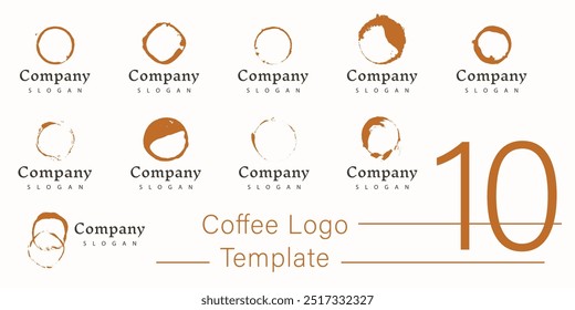 Modelo de logotipos de café vetorial. Logótipos de coleção de café vetorial. Novo conjunto de logotipos de café.