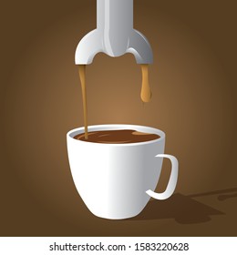 Vector coffee and coffee machine
