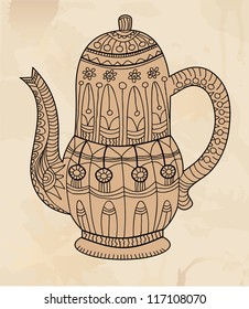  vector coffee maker, hand drawn elements