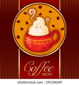 Vector coffee menu design for coffee shop, restaurant  and cafe