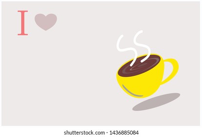 Vector coffee mug and  I love message