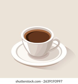 vector coffee mug on saucer