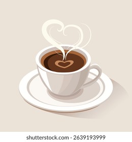 vector coffee mug on saucer