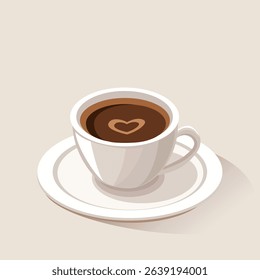 vector coffee mug on saucer