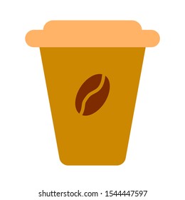 Vector Coffee On Paper Cup Illustration, Hot Cafe, Disposable Container