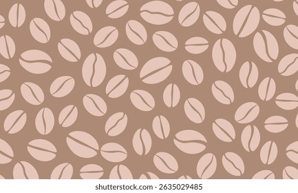 Vector coffee pattern with random beans. seamless pattern. coffee background. Coffee Beans Illustration for packaging.