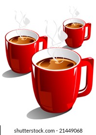 Vector Coffee In Red Mug