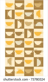 Vector coffee related square illustration
