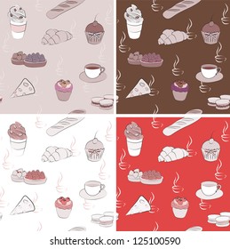Vector coffee seamless. background pattern