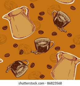 vector coffee seamless pattern