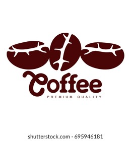 Vector Coffee seeds closeup. Coffee concept flat icon. line icon illustration isolated on a white background.