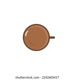 vector coffee with shaped foam in a bag on a white background. Simple illustration of cup a coffee.