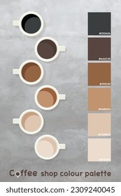 Vector with coffee shop color palette