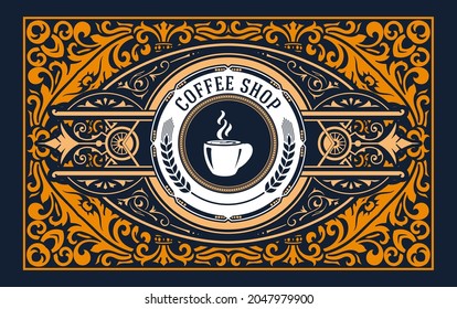 Vector, etiqueta de la cafetería