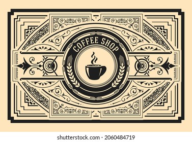 Vector, Coffee Shop label for cafe business