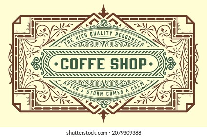 Vector, etiqueta de la cafetería