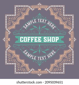 Vector, Coffee Shop label for cafe business