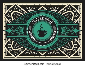 Vector, Coffee Shop label for cafe business