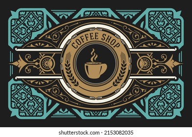 Vector, Coffee Shop label for cafe business