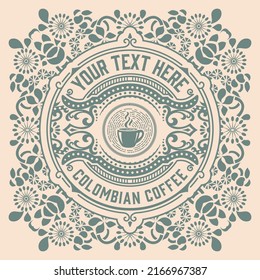 Vector, etiqueta de la cafetería