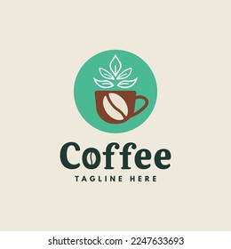 Vector coffee shop logo in cheerful style