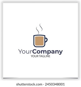Vector coffee shop logo diseño Plantilla