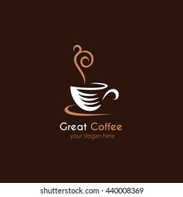 Vector of Coffee shop logo design template. flat style