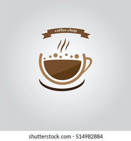 Vector of Coffee shop logo design template. flat style