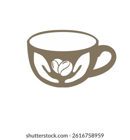 Vector Coffee Shop Logo with Glass Image and Icon Kopi Do in the Center