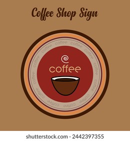 logotipo o signo de la cafetería del vector.