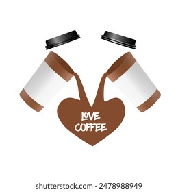 Vector of coffee splash, coffee break, love coffee