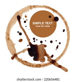 Vector coffee stain on white background