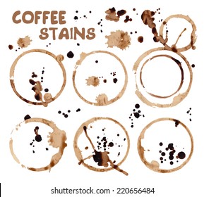 Vector coffee stain on white background