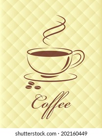 Vector coffee symbol / illustration design brush style, Can edit files