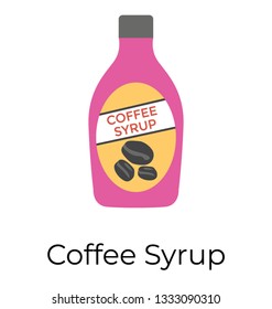 Vector of coffee syrup, coffee flavour icon 