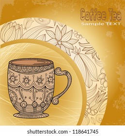 vector, coffee, tea, background
