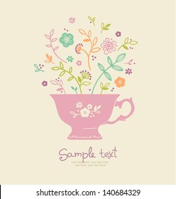 vector coffee or tea background with space for text