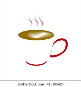 Vector coffee and tea shop logo idea. negative space symbol