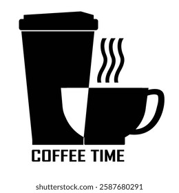 Vector coffee time logo, sign, symbol. illustration