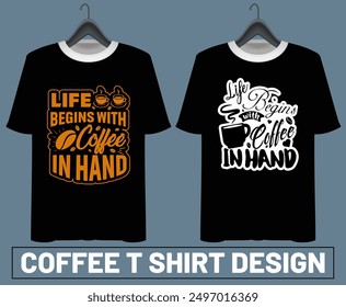 vector coffee t-shirt designs. typography coffee t-shirt collection, coffee retro style and creative drink vector t-shirt collection. vintage coffee t-shirt