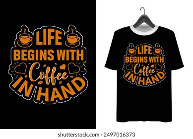 vector coffee t-shirt designs. typography coffee t-shirt collection, coffee retro style and creative drink vector t-shirt collection. vintage coffee t-shirt