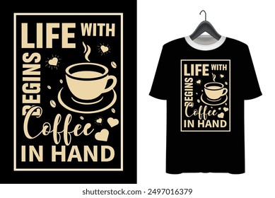 vector coffee t-shirt designs. typography coffee t-shirt collection, coffee retro style and creative drink vector t-shirt collection. vintage coffee t-shirt
