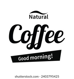 Vector coffee vintage label on white background.