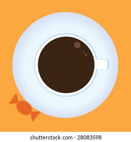 vector coffee in white cup