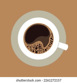café vectorial con vidrio blanco