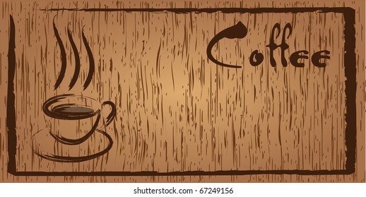 Vector Coffee Wood Sign